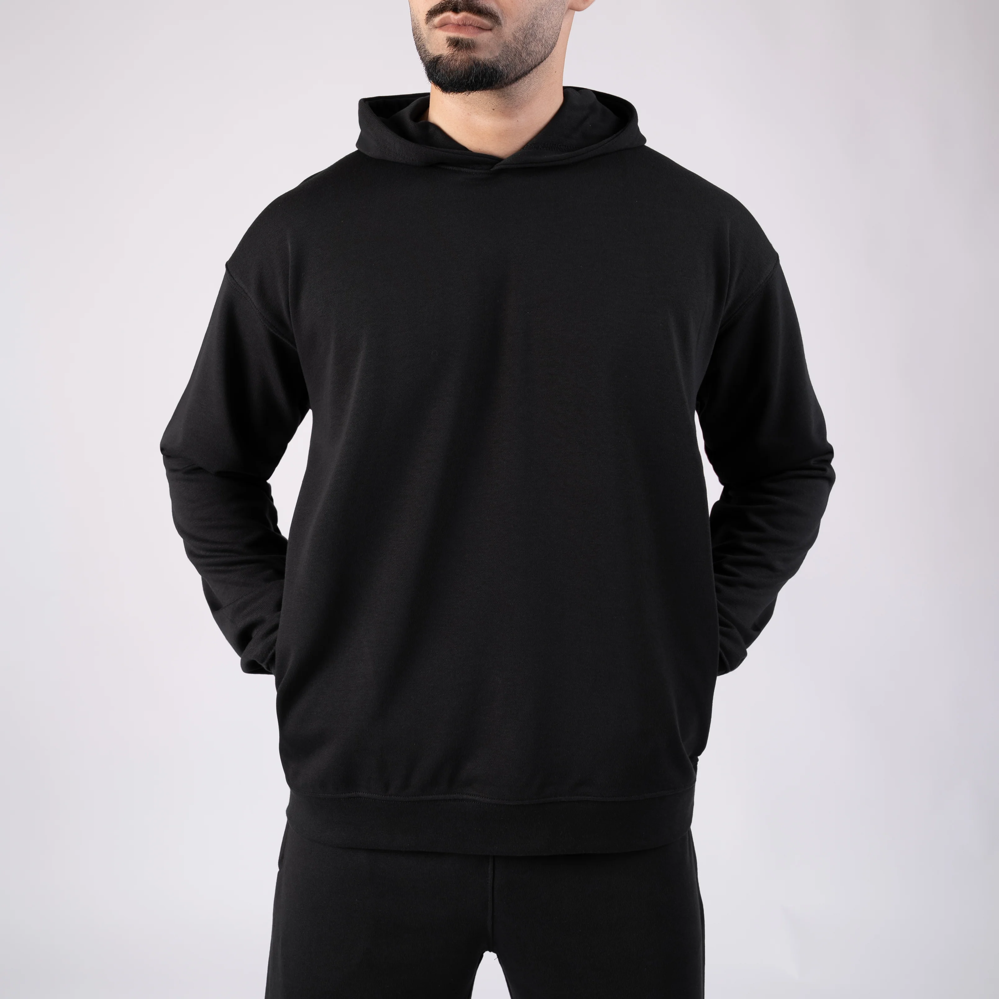 Black Euphoric Oversize Drop Shoulder Hoodie - Image 4
