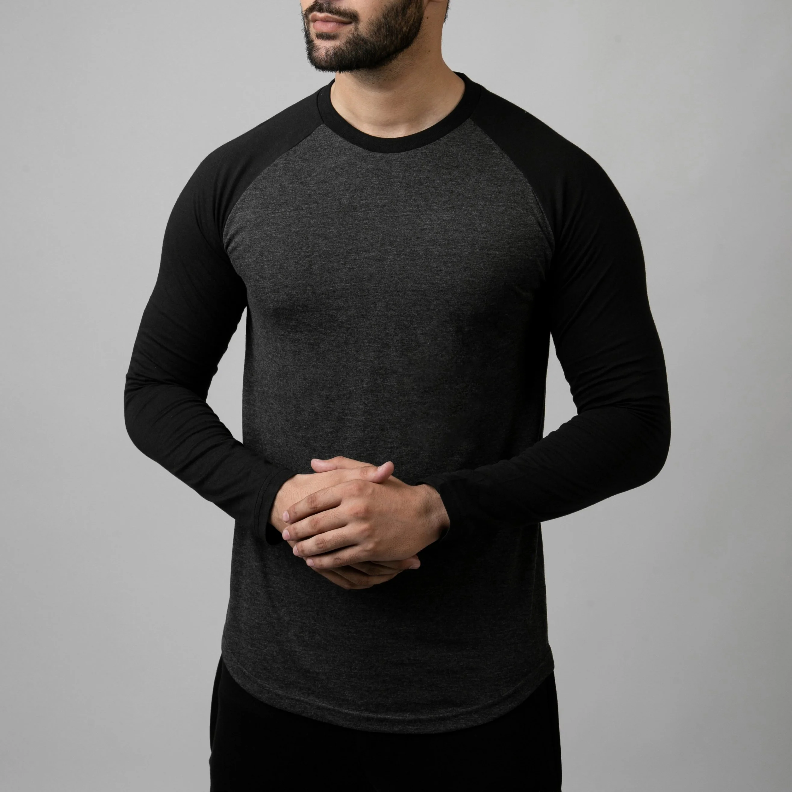 Charcoal & Black Raglan - Image 3