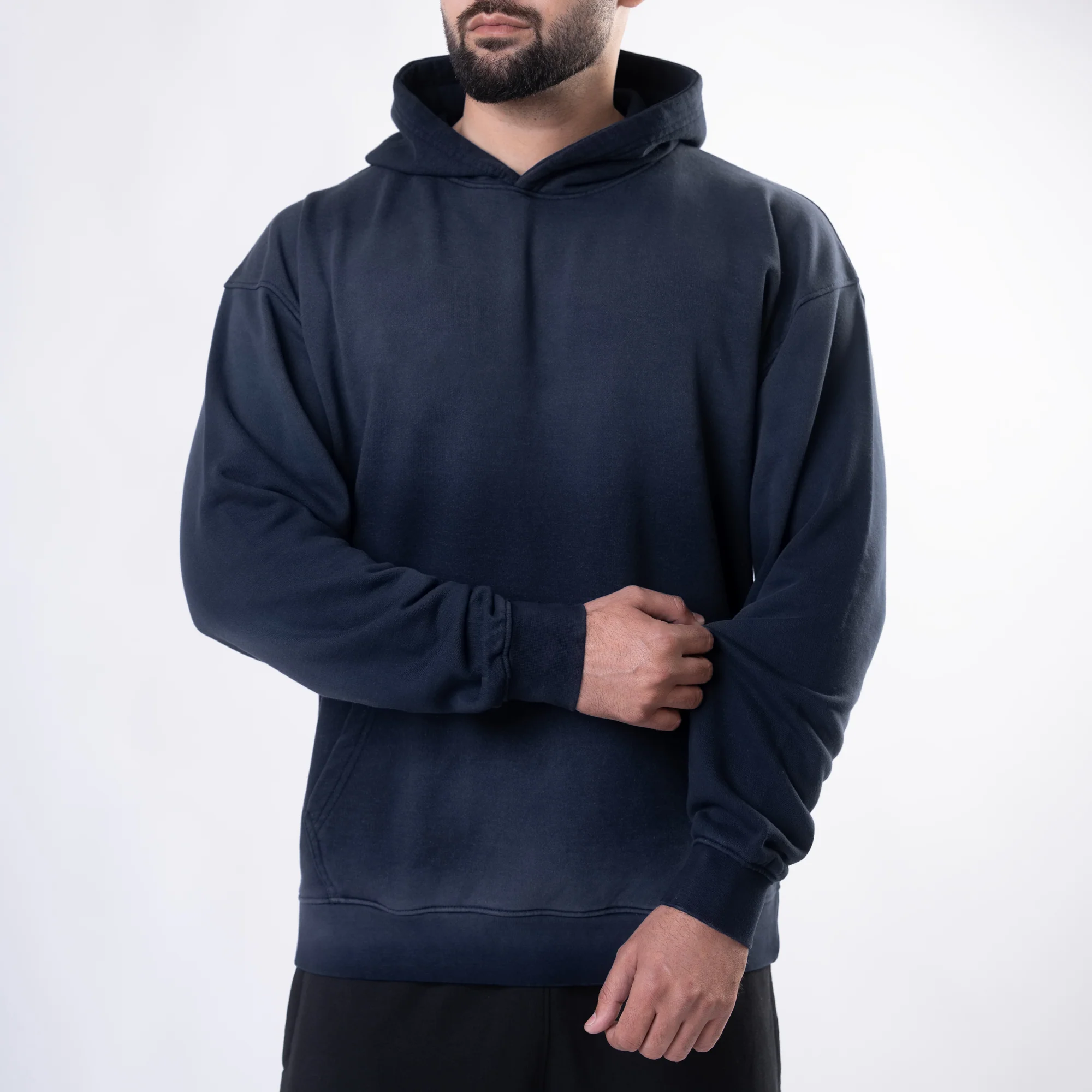 Navy Sun Faded Oversize Hoodie - Image 3