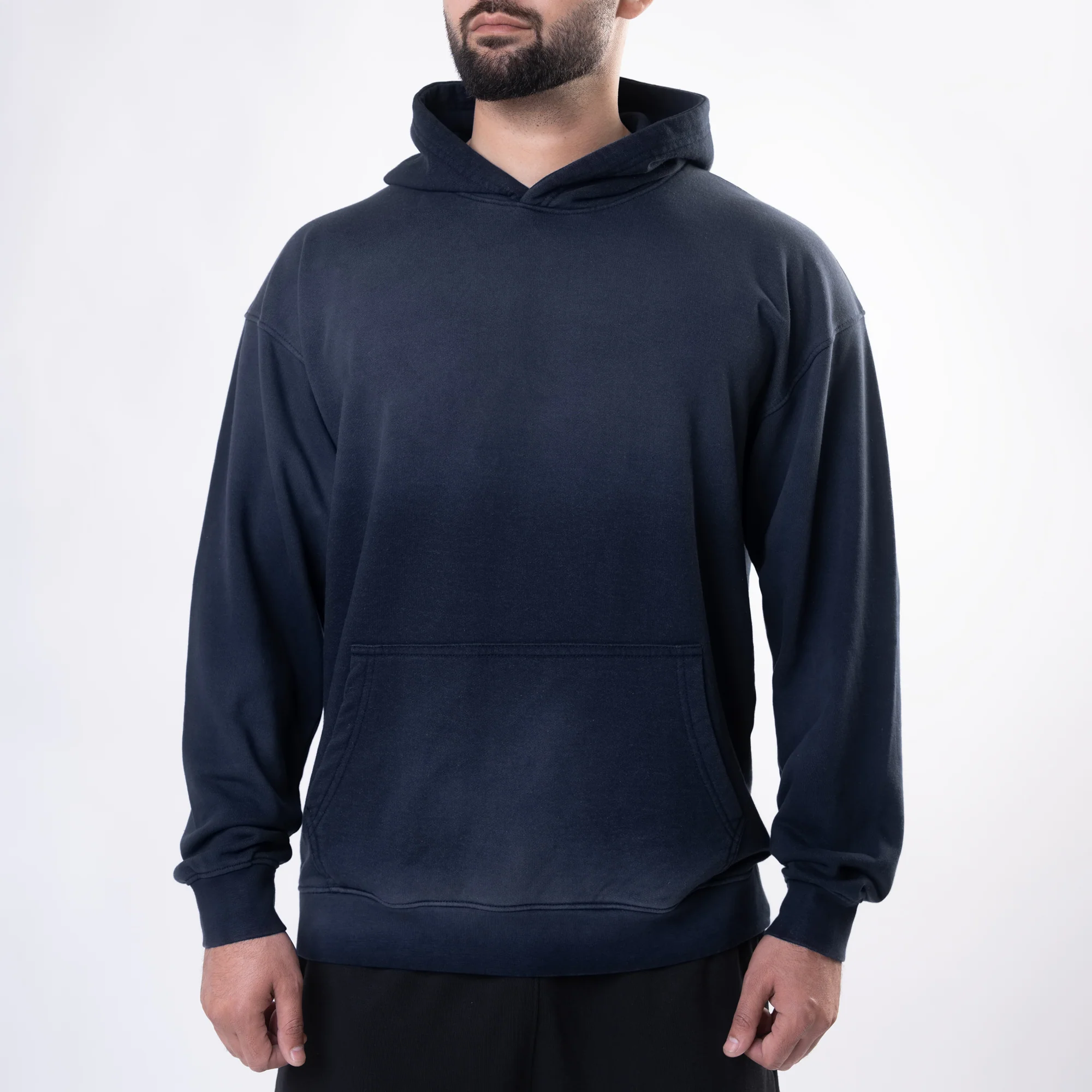Navy Sun Faded Oversize Hoodie - Image 5
