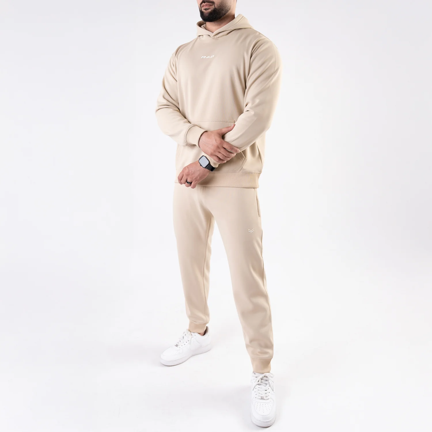 Plain Beige Fleece Tracksuit - Image 3