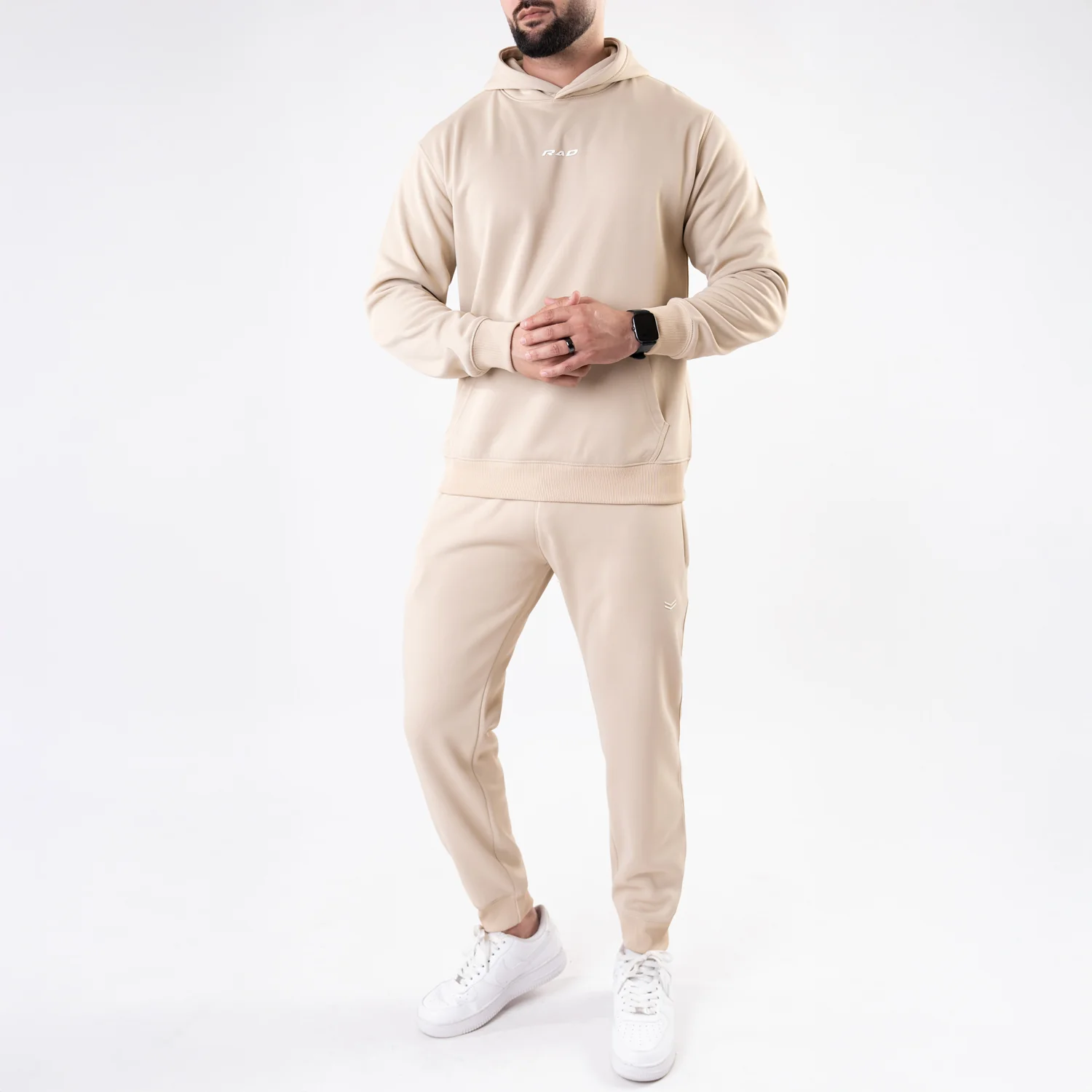 Plain Beige Fleece Tracksuit - Image 4
