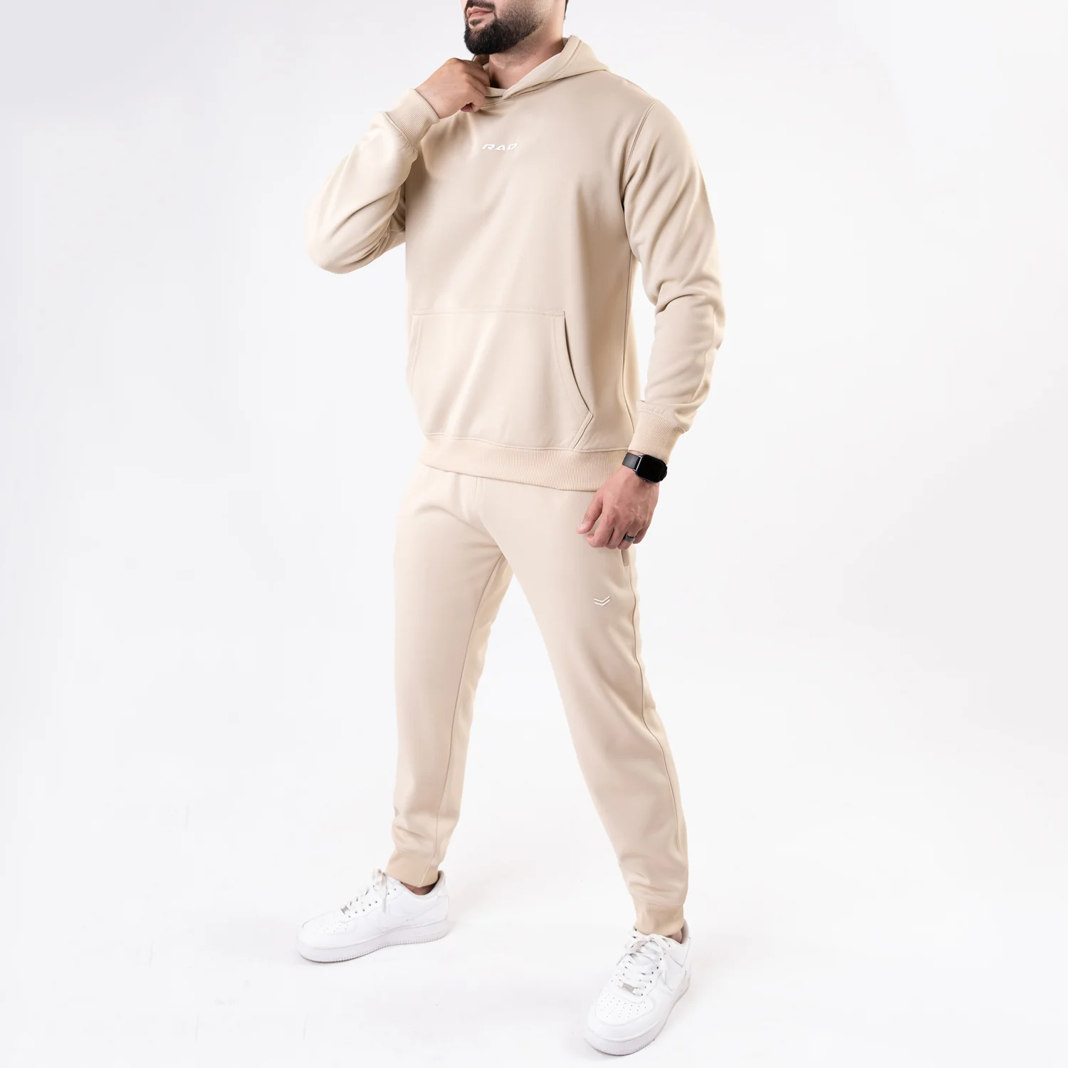 Plain Beige Fleece Tracksuit - Image 5